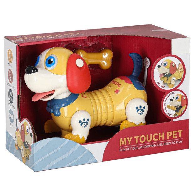 Interaktyvus &scaron;uo su kaulu robotas reaguoja į prisilietimą