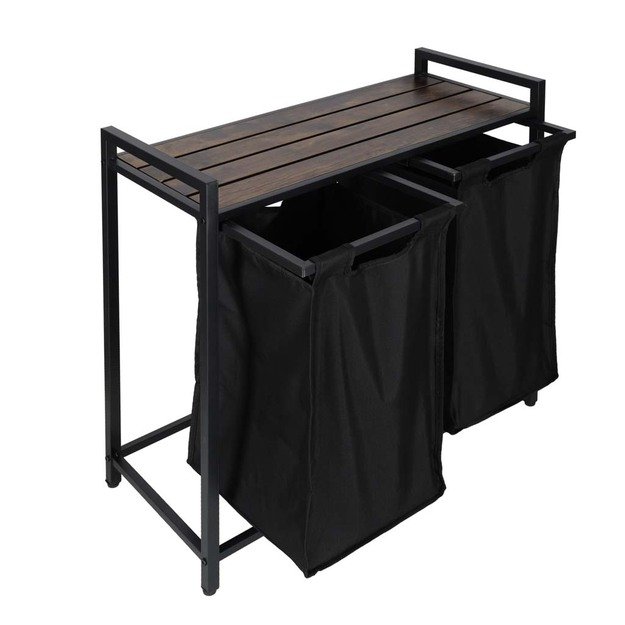 Skalbinių krep&scaron;ys 2 skyriai su lentyna vir&scaron;uje, palėpės &scaron;iuk&scaron;liadėžė 80 l