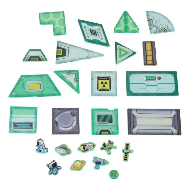 Magnetiniai statybiniai blokai kosminė stotis 108 elementai