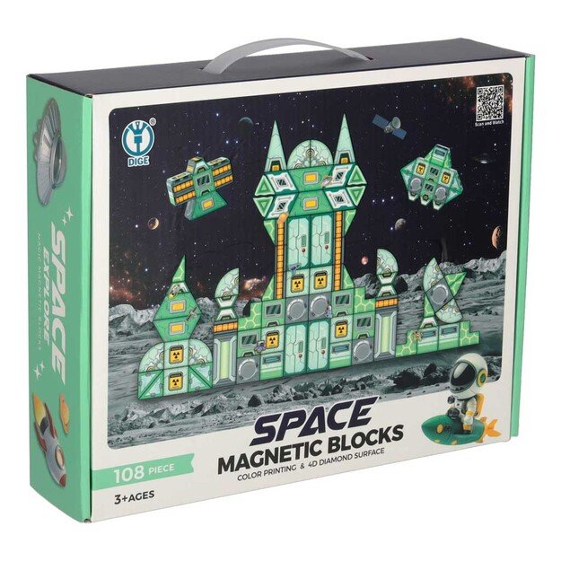 Magnetiniai statybiniai blokai kosminė stotis 108 elementai