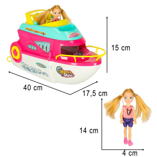 Lėlių valtis vakarėlis jachta i&scaron;skleidžiama lėlė banglentė