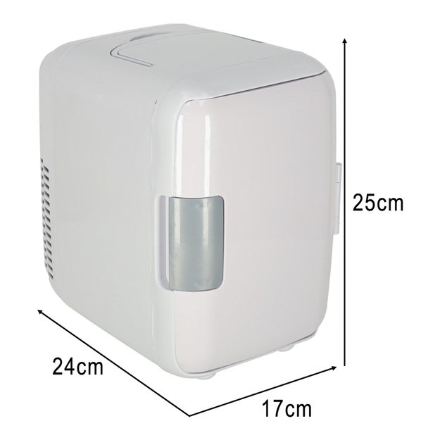 Elektrinis automobilinis mini kelioninis &scaron;aldytuvas maistui, kosmetikai, &scaron;ildymui, &scaron;aldymui 2in1, 4L, baltos spalvos