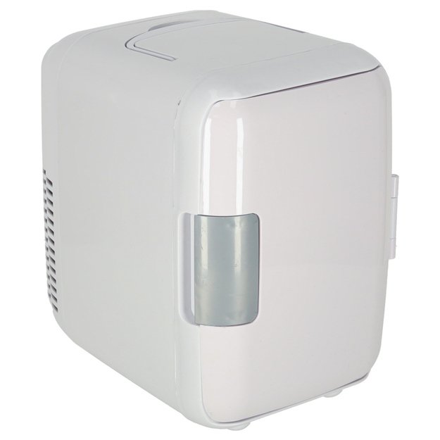 Elektrinis automobilinis mini kelioninis &scaron;aldytuvas maistui, kosmetikai, &scaron;ildymui, &scaron;aldymui 2in1, 4L, baltos spalvos