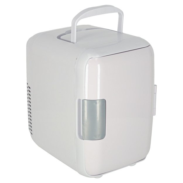 Elektrinis automobilinis mini kelioninis &scaron;aldytuvas maistui, kosmetikai, &scaron;ildymui, &scaron;aldymui 2in1, 4L, baltos spalvos