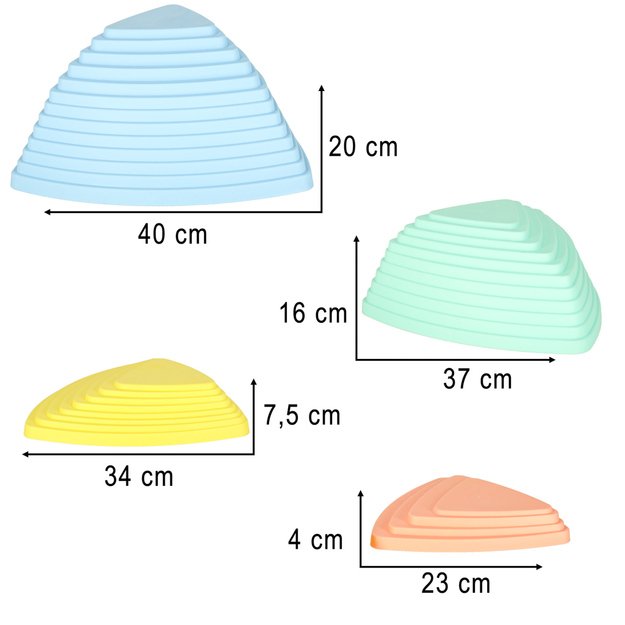 Sensorinis takas upės akmenys pusiausvyros mokymo grindys yra lava žaisti 11 elementų pastelinės spalvos