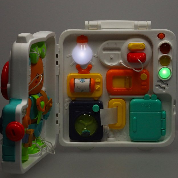 Sensorinė montessori manipuliacinė lenta montessori dėklas rankenėlės me&scaron;kiukas XXL &scaron;viesa garsas