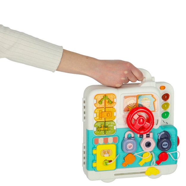 Sensorinė montessori manipuliacinė lenta montessori dėklas rankenėlės me&scaron;kiukas XXL &scaron;viesa garsas