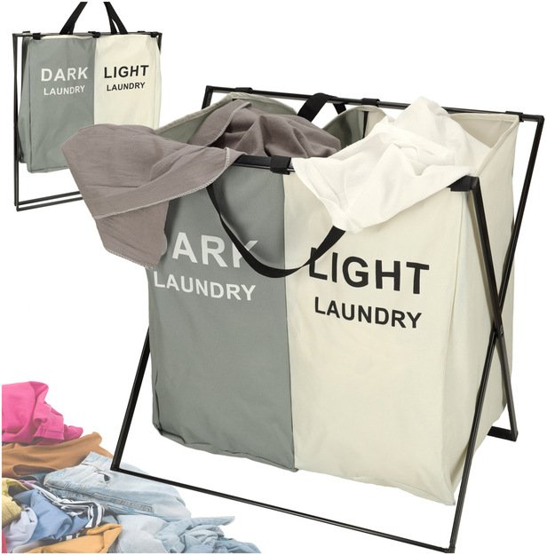 Skalbinių krep&scaron;elių skirstymo organizatorius 2 skyriai