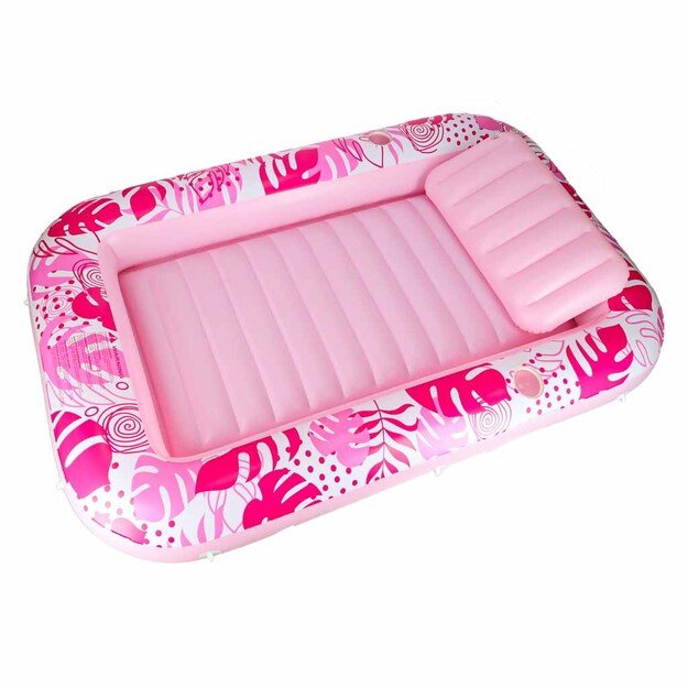 Pripučiamas plaukimo čiužinys, gultas su pagalvėle 175 cm rožinės spalvos