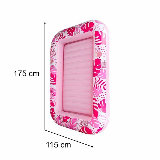 Pripučiamas plaukimo čiužinys, gultas su pagalvėle 175 cm rožinės spalvos