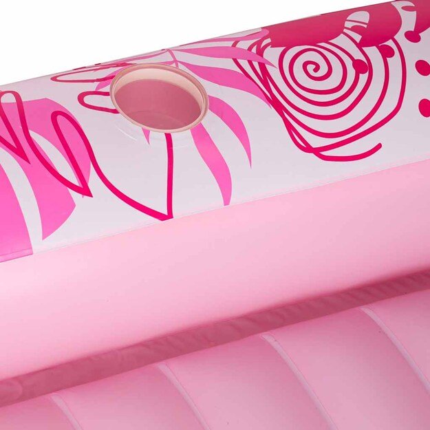 Pripučiamas plaukimo čiužinys, gultas su pagalvėle 175 cm rožinės spalvos