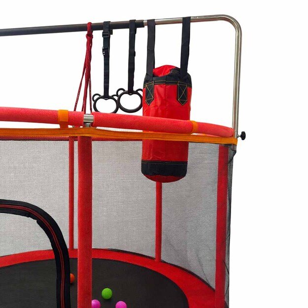 Vaikų batutas sodo kamuolio tinklas krep&scaron;inio kamuolys 155cm raudonas