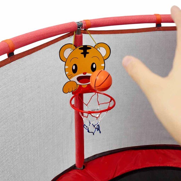 Vaikų batutas sodo kamuolio tinklas krep&scaron;inio kamuolys 155cm raudonas