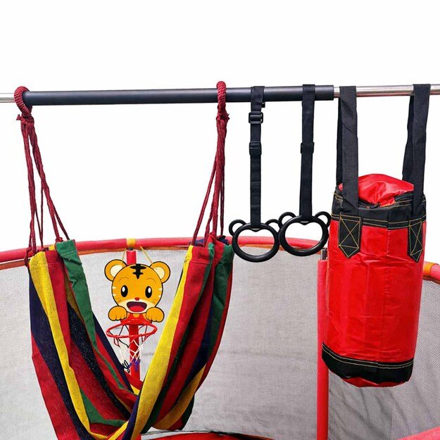 Vaikų batutas sodo kamuolio tinklas krep&scaron;inio kamuolys 155cm raudonas