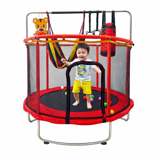 Vaikų batutas sodo kamuolio tinklas krep&scaron;inio kamuolys 155cm raudonas