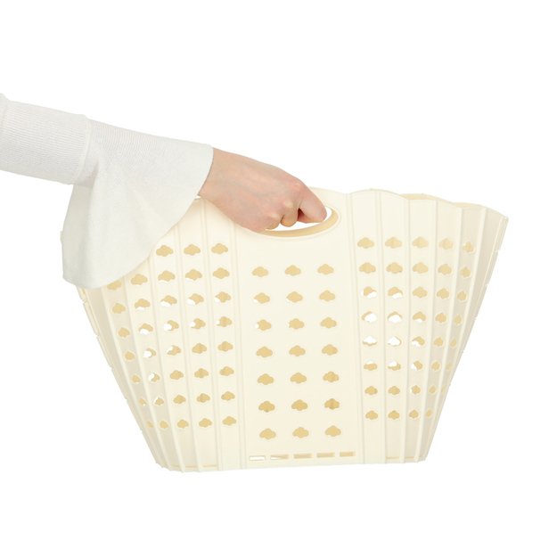 Skalbinių krep&scaron;ys, sulankstomas vonios kambario organizatorius, kreminis