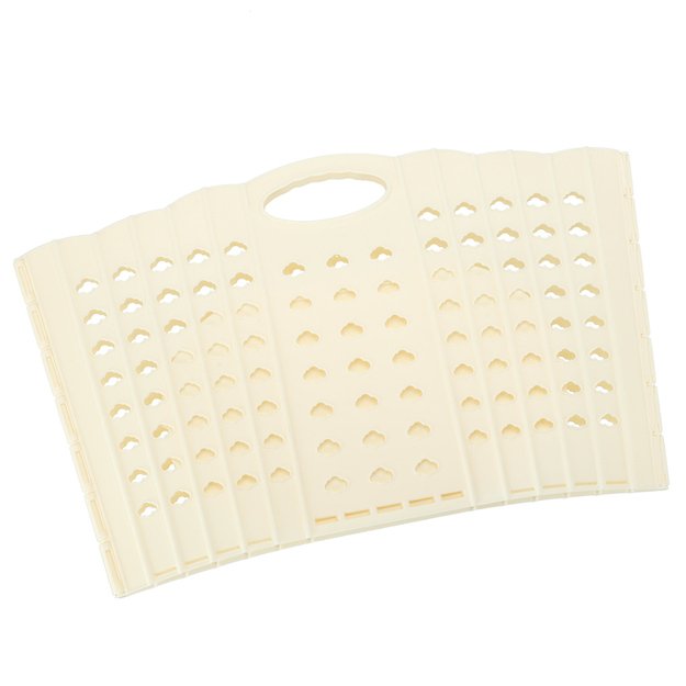 Skalbinių krep&scaron;ys, sulankstomas vonios kambario organizatorius, kreminis