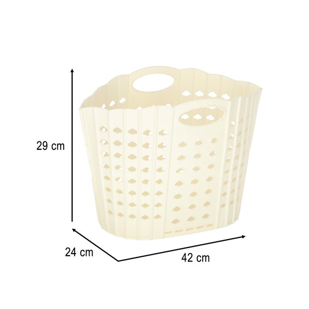 Skalbinių krep&scaron;ys, sulankstomas vonios kambario organizatorius, kreminis