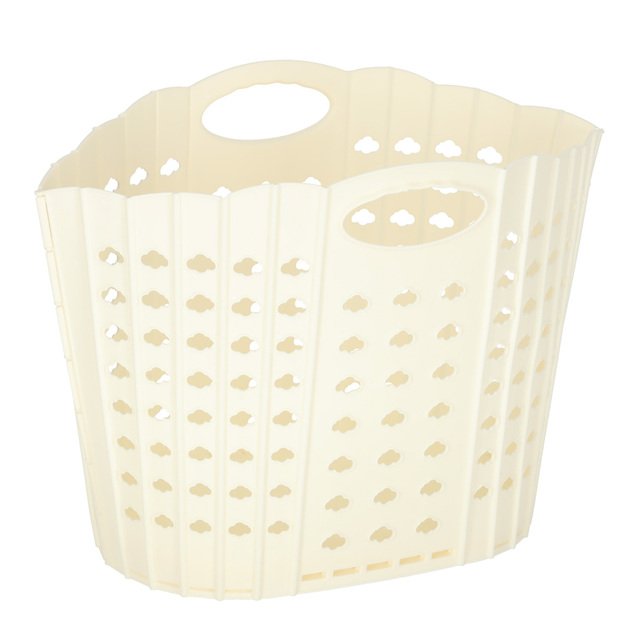 Skalbinių krep&scaron;ys, sulankstomas vonios kambario organizatorius, kreminis