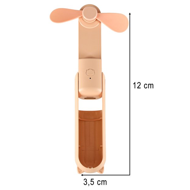 Stalinis ventiliatorius mini rankinis sulankstomas ventiliatorius ne&scaron;iojamas USB rožinės spalvos