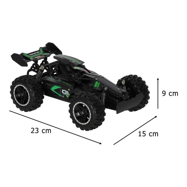 Nuotoliniu būdu valdomas didelio greičio kaskadininkų automobilis 1:18 18km/h 2.4GHz