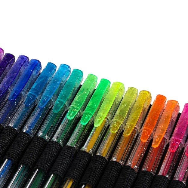 Spalvoti geliniai ra&scaron;ikliai dėkle 100 vnt. + 100 pildomųjų talpyklų