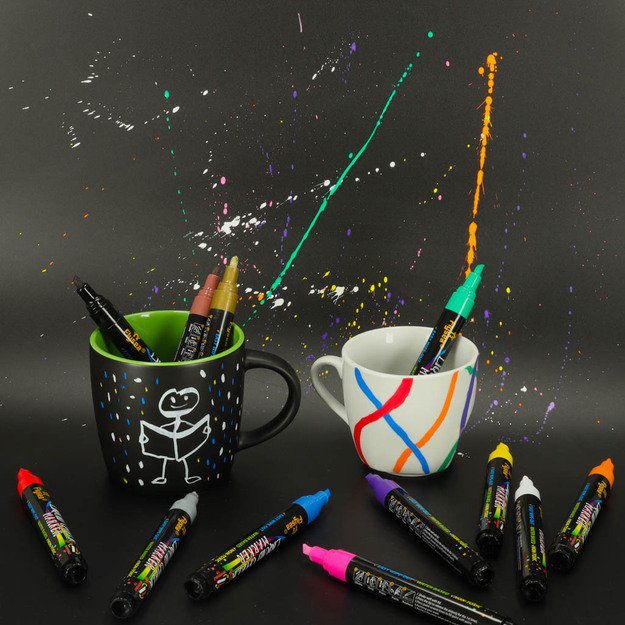 Kreidiniai stikliniai žymekliai 12 vnt.