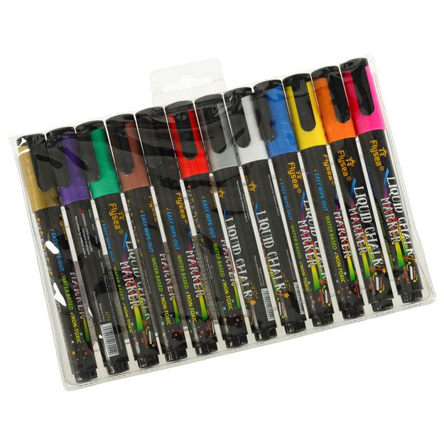 Kreidiniai stikliniai žymekliai 12 vnt.