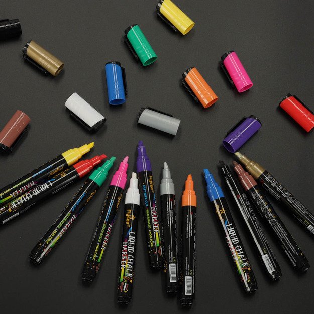 Kreidiniai stikliniai žymekliai 12 vnt.