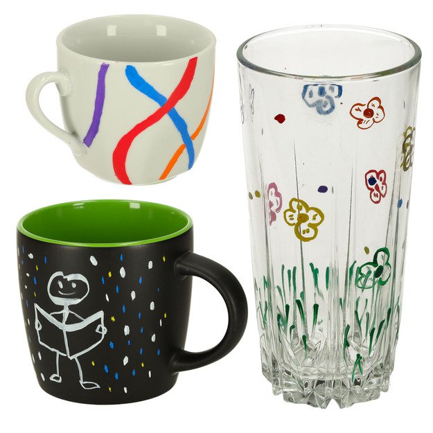 Kreidiniai stikliniai žymekliai 12 vnt.