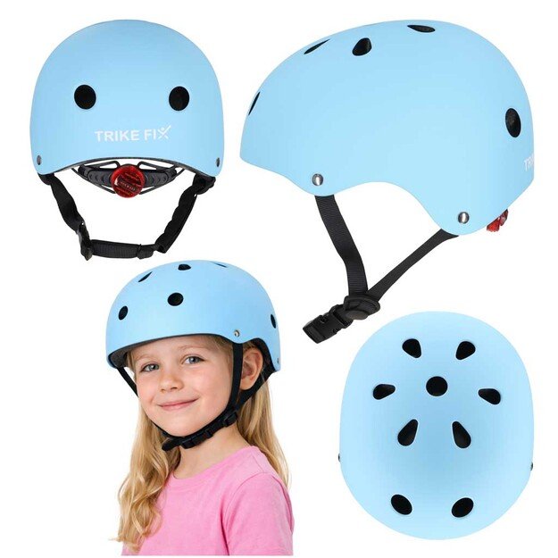 Trike Fix vaiki&scaron;kas dviratininko &scaron;almas reguliuojamas LED M 55-58cm mėlynas