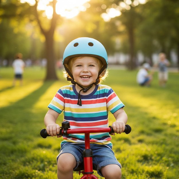 Trike Fix vaiki&scaron;kas dviratininko &scaron;almas reguliuojamas LED M 55-58cm mėlynas