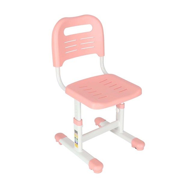 Vaiki&scaron;kas ra&scaron;omasis stalas su stalčiumi, kėdės lempa rožinės spalvos