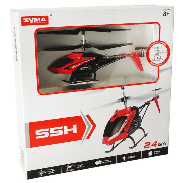 SYMA S5H 2.4GHz RTF RC sraigtasparnis raudonos spalvos