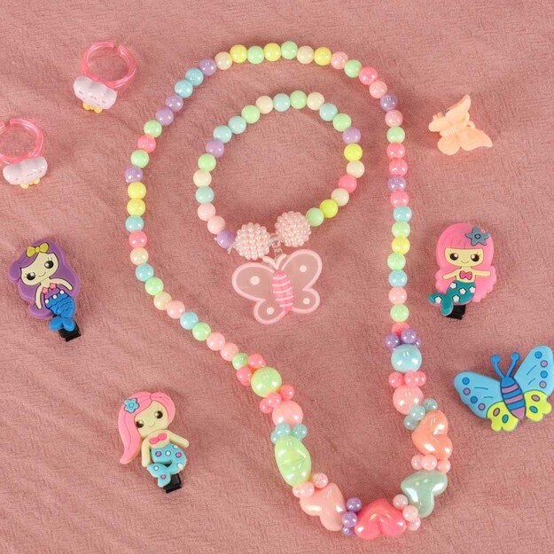 Makiažo ir nagų rinkinys kosmetika makiažas kosmetika &scaron;e&scaron;ėliai lakai stalčiai undinė