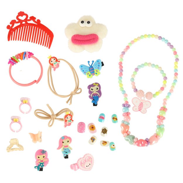 Makiažo ir nagų rinkinys kosmetika makiažas kosmetika &scaron;e&scaron;ėliai lakai stalčiai undinė