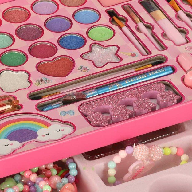 Makiažo ir nagų rinkinys kosmetika makiažas kosmetika &scaron;e&scaron;ėliai lakai stalčiai undinė