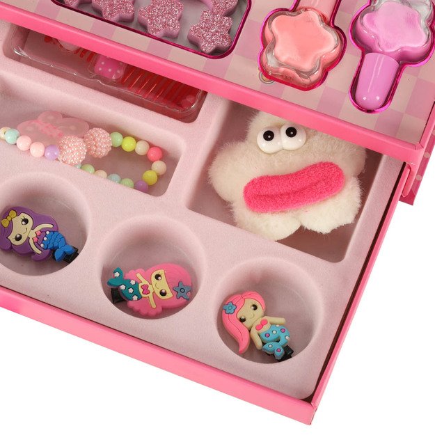 Makiažo ir nagų rinkinys kosmetika makiažas kosmetika &scaron;e&scaron;ėliai lakai stalčiai undinė