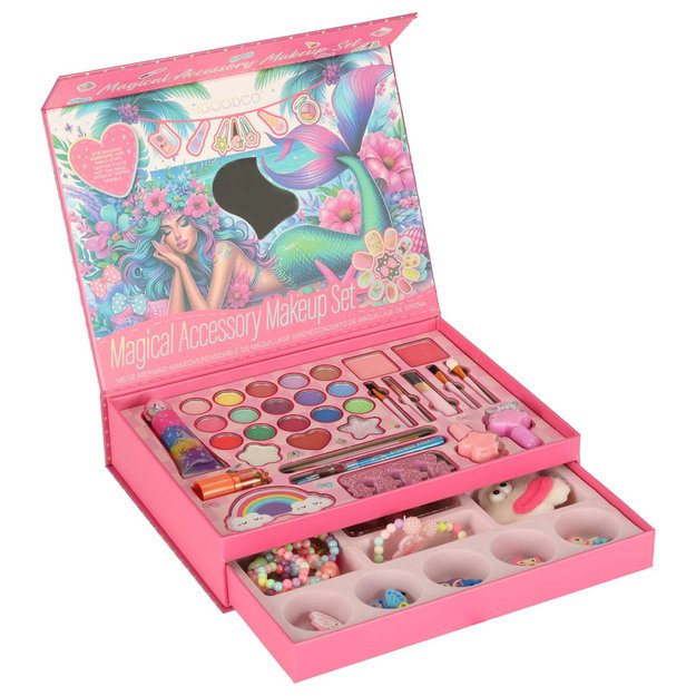 Makiažo ir nagų rinkinys kosmetika makiažas kosmetika &scaron;e&scaron;ėliai lakai stalčiai undinė