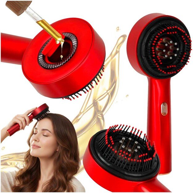 Galvos masažuoklis &scaron;epetys plaukų priežiūros raudonos &scaron;viesos aliejaus aplikatorius USB