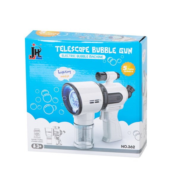 Baltas muilo burbulų pistoletas