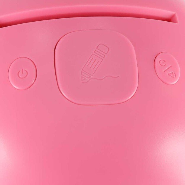 Interaktyvus mokomasis robotas-žaislas, mokantis pie&scaron;ti flomasteriais rožinės spalvos