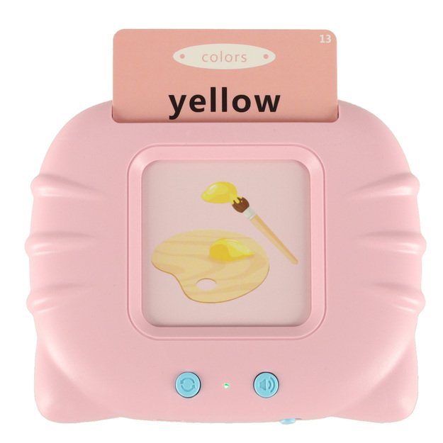 Mokomasis anglų kalbos žodžių kortelių skaitytuvas 112 kortelių rožinis