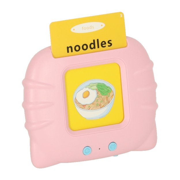 Mokomasis anglų kalbos žodžių kortelių skaitytuvas 112 kortelių rožinis