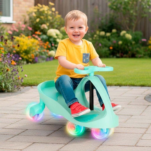 Gravitacijos kalneliai &scaron;viečiantys LED ratai mėtų mėta