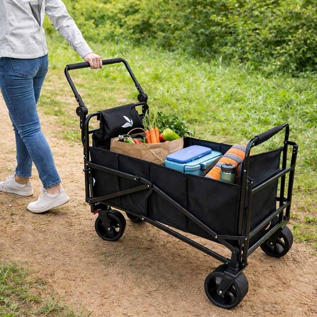 LUARO transportavimo vežimėlis, sulankstoma lauko lova 2in1