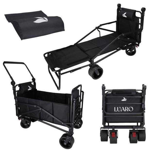 LUARO transportavimo vežimėlis, sulankstoma lauko lova 2in1