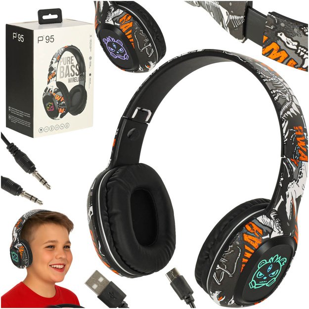  Bluetooth  belaidės ausinės į ausis  Gaming Sport , juodos spalvos