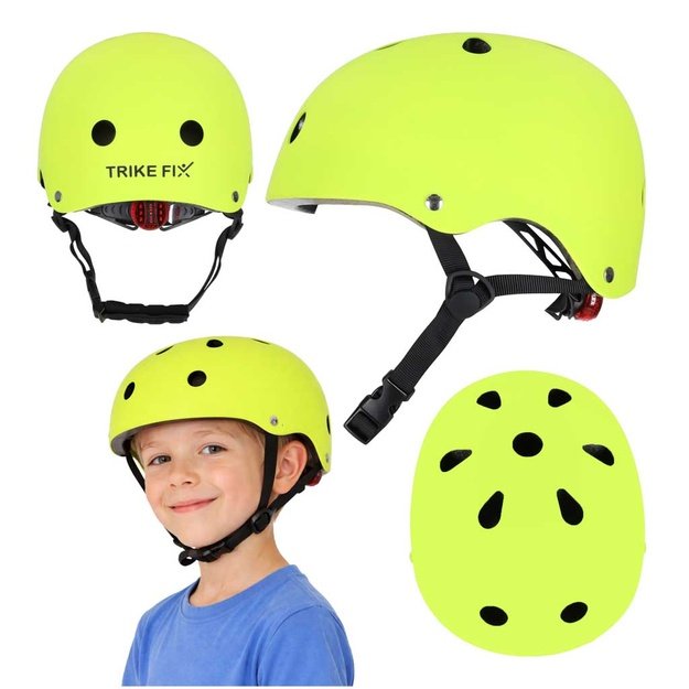 Trike Fix vaiki&scaron;kas dviratininko &scaron;almas reguliuojamas LED S 48-54cm ry&scaron;kiai žalias