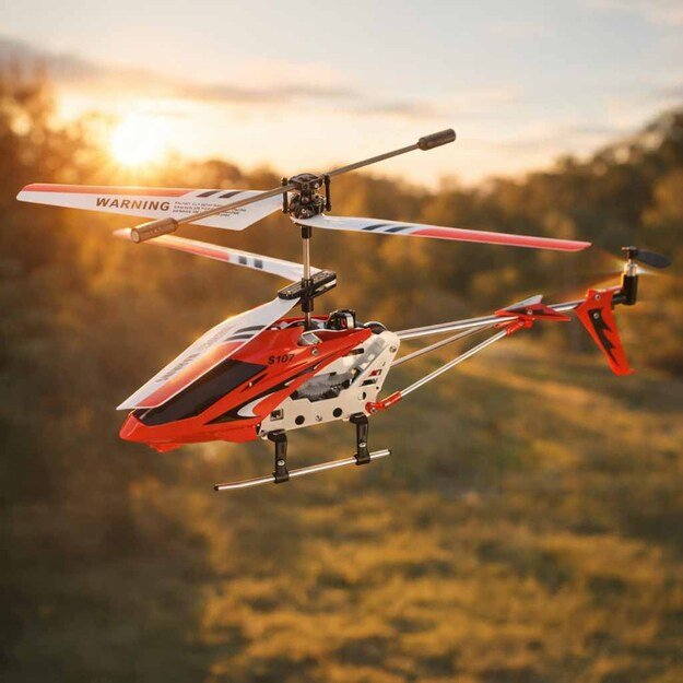 SYMA S107G RC sraigtasparnis raudonos spalvos
